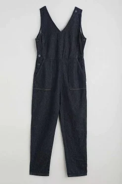 Trousers & Shorts<Seasalt Cornwall Gilley Denim Dungarees Dark Indigo Wash