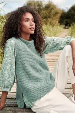 Knitwear<Seasalt Cornwall Gull Rising Knitted Vest Rosemary