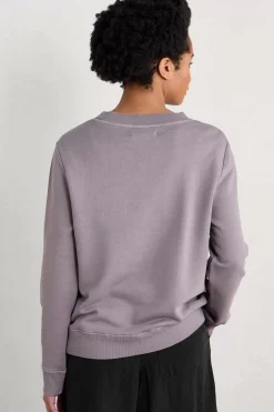 Tops<Seasalt Cornwall Hawkmoth Organic Cotton Sweatshirt Grape Thistle