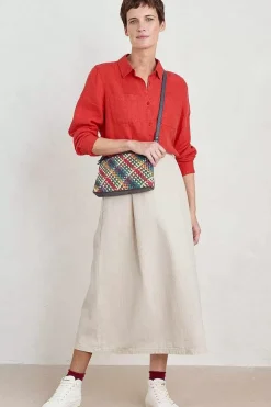 Tops<Seasalt Cornwall Hazel Branch Linen Shirt Tomato