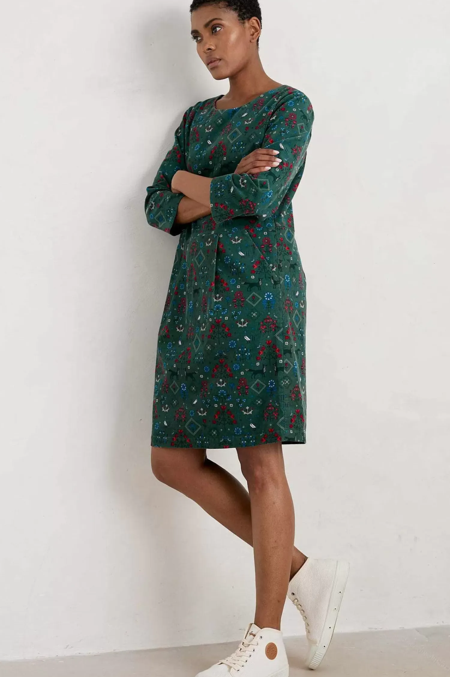 Dresses<Seasalt Cornwall High Key Needlecord Dress Tapestry Forest Grove