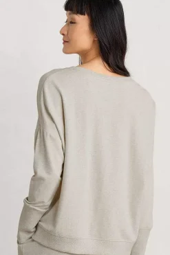 Tops<Seasalt Cornwall Hunter's Moon Organic Cotton Sweatshirt Melange Chalk