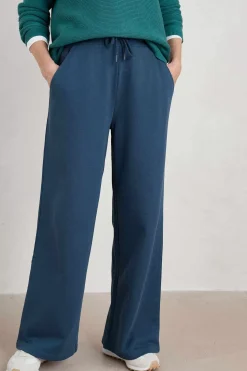 Trousers & Shorts<Seasalt Cornwall Ivy Barn Wide Leg Jersey Trousers Squall