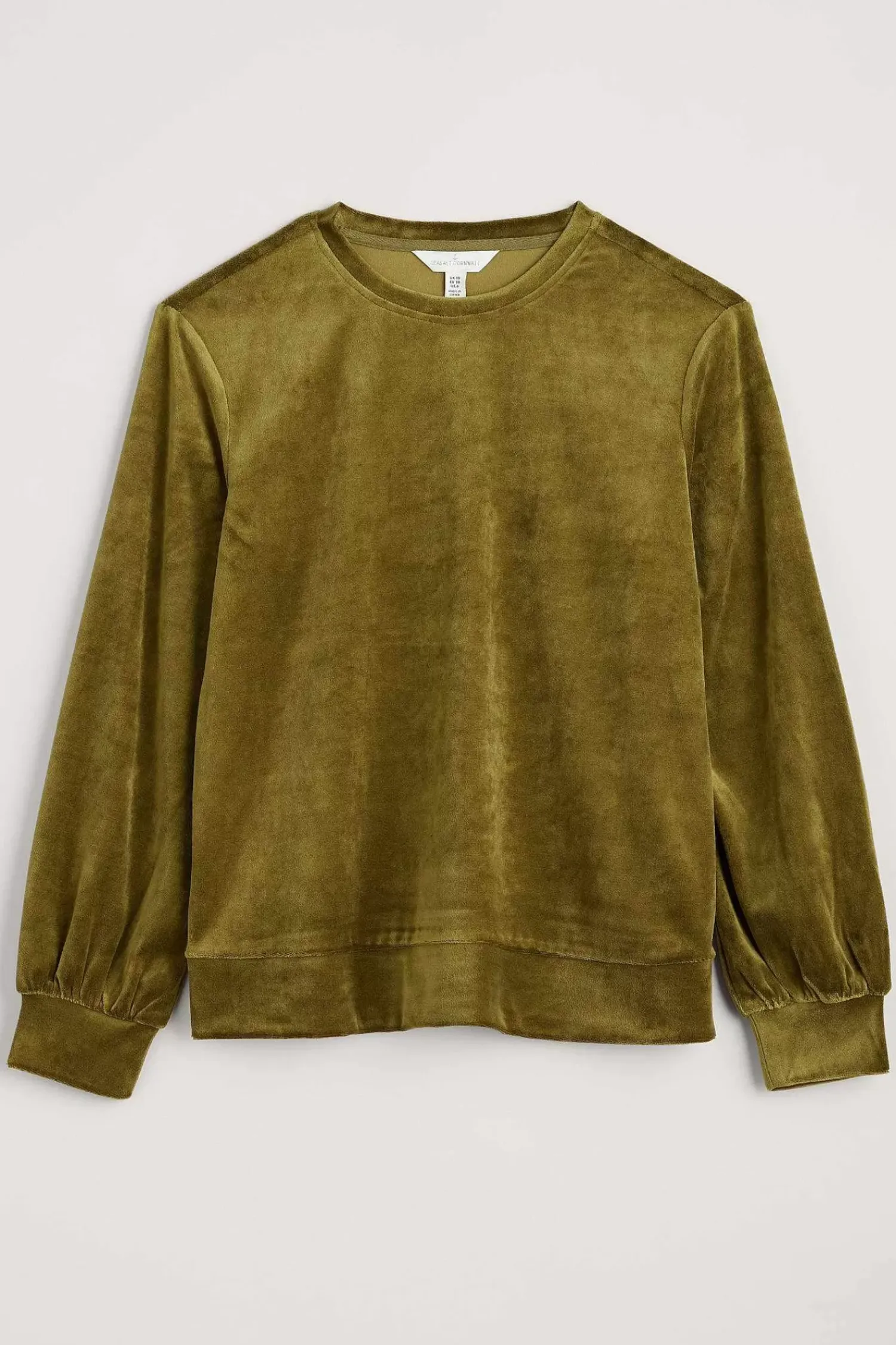 Tops<Seasalt Cornwall Kowan Velour Sweatshirt Bright Olive