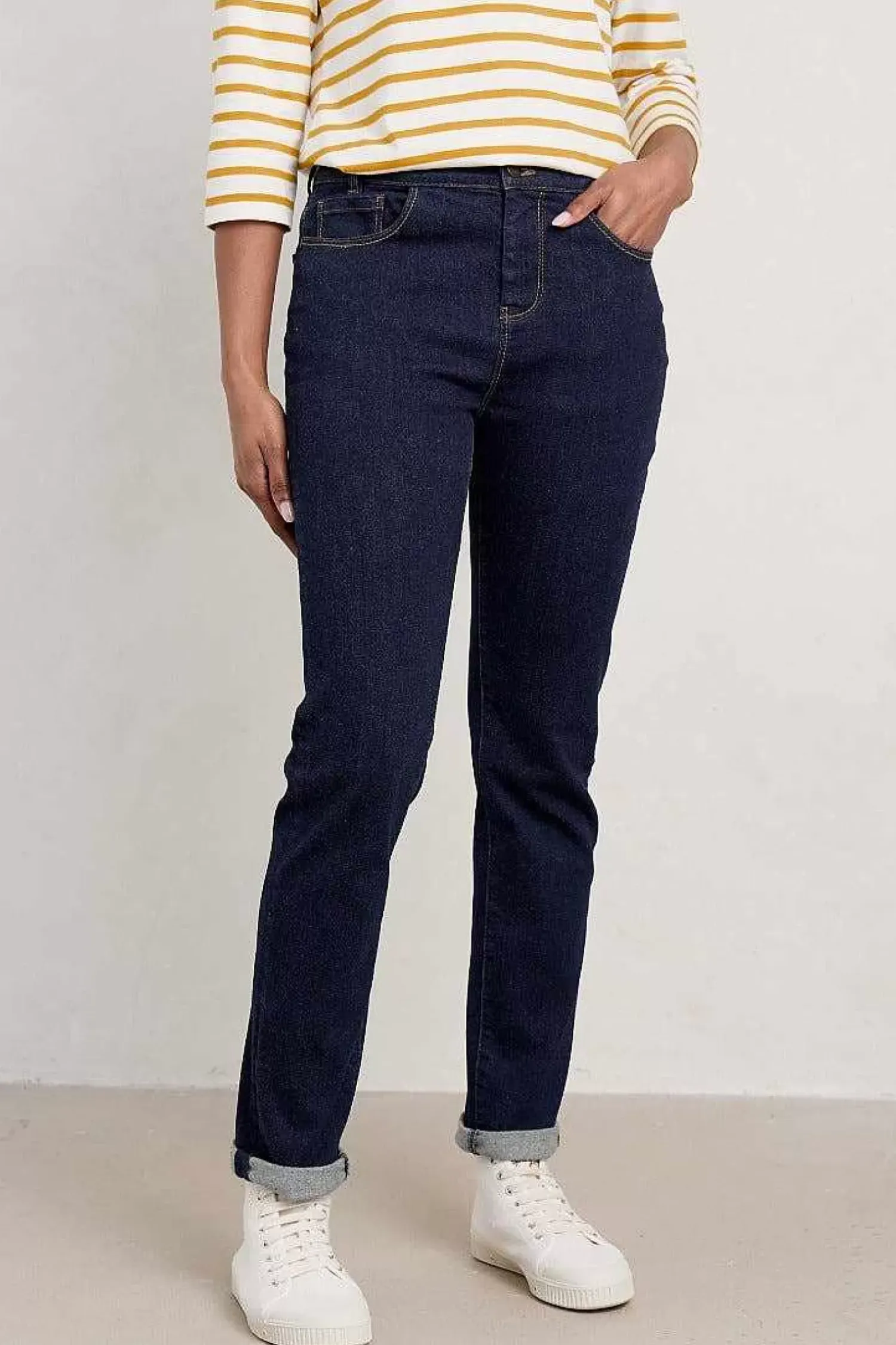 Trousers & Shorts<Seasalt Cornwall Lamledra Denim Jeans Dark Indigo Wash