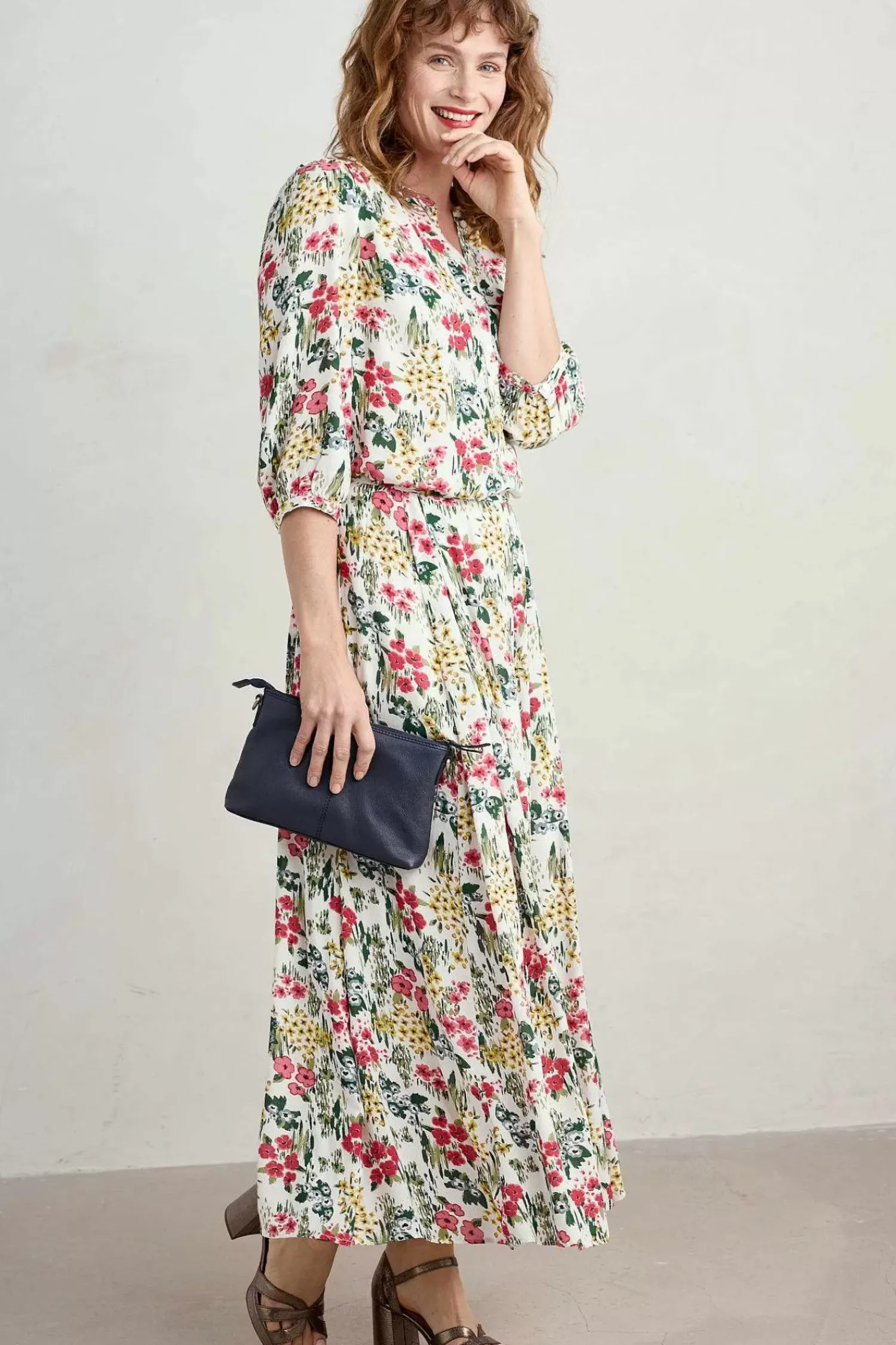 Skirts<Seasalt Cornwall Lethlean Pleated Maxi Skirt Painterly Field Chalk