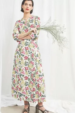 Skirts<Seasalt Cornwall Lethlean Pleated Maxi Skirt Painterly Field Chalk