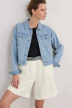 Coats & Jackets<Seasalt Cornwall Levan Well Denim Jacket Light Wash Rain Slub