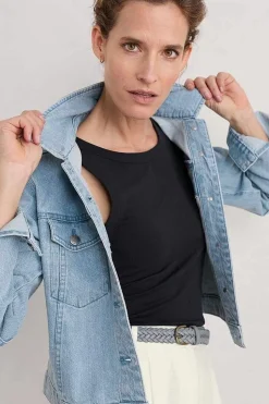 Coats & Jackets<Seasalt Cornwall Levan Well Denim Jacket Light Wash Rain Slub