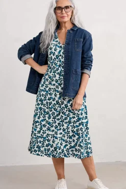 Dresses<Seasalt Cornwall Lilian Tea Dress Floating Floral Ocean Drift