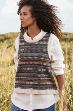 Knitwear<Seasalt Cornwall Little Grebe Fair Isle Vest Paving Path Seaway Multi