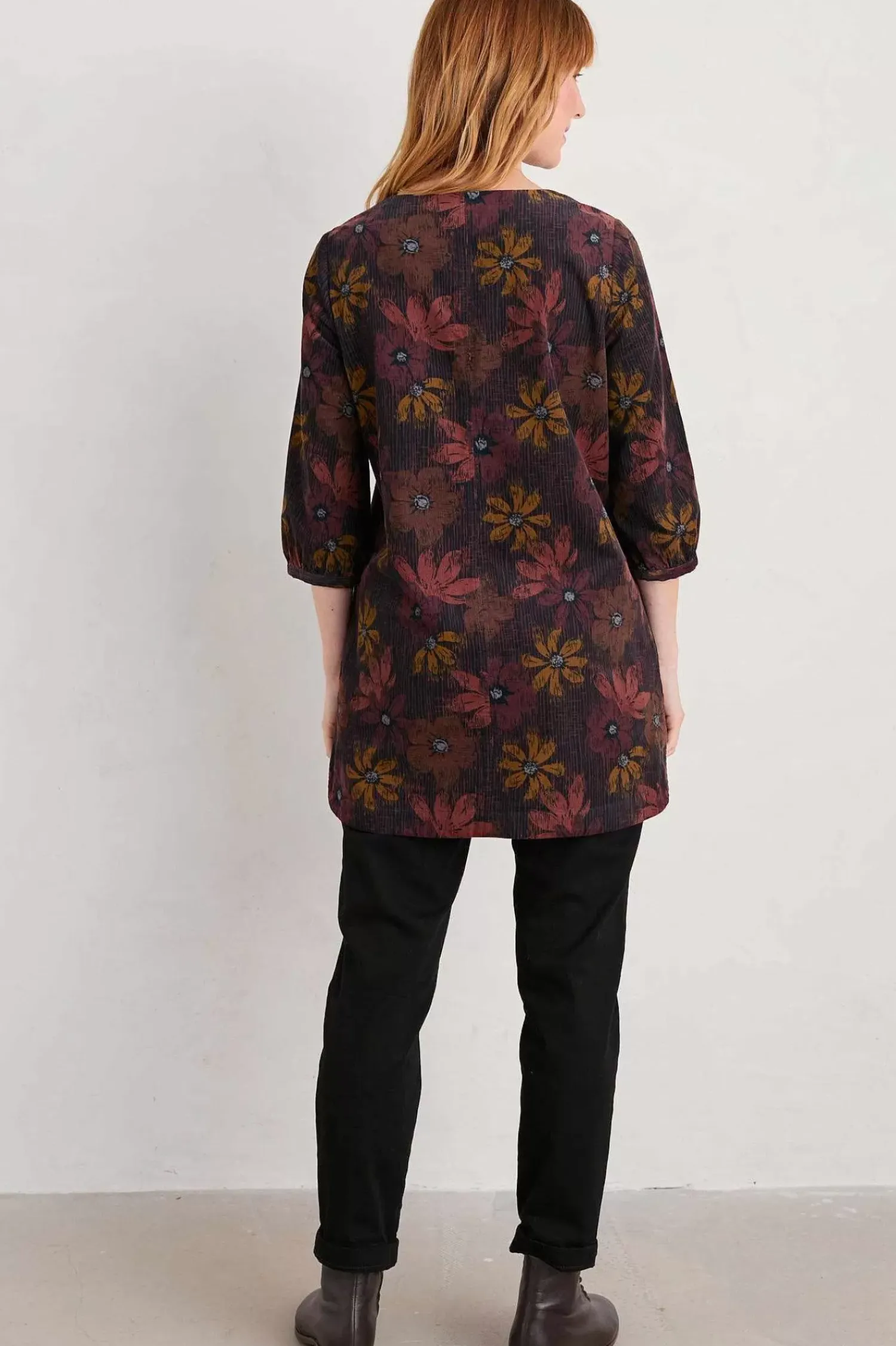 Tunics<Seasalt Cornwall Loganberry Organic Cotton Tunic Floral Loom Maritime