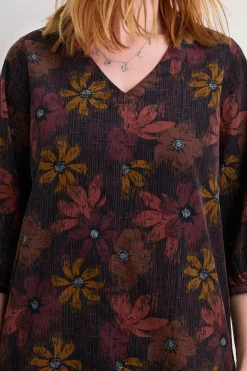 Tunics<Seasalt Cornwall Loganberry Organic Cotton Tunic Floral Loom Maritime