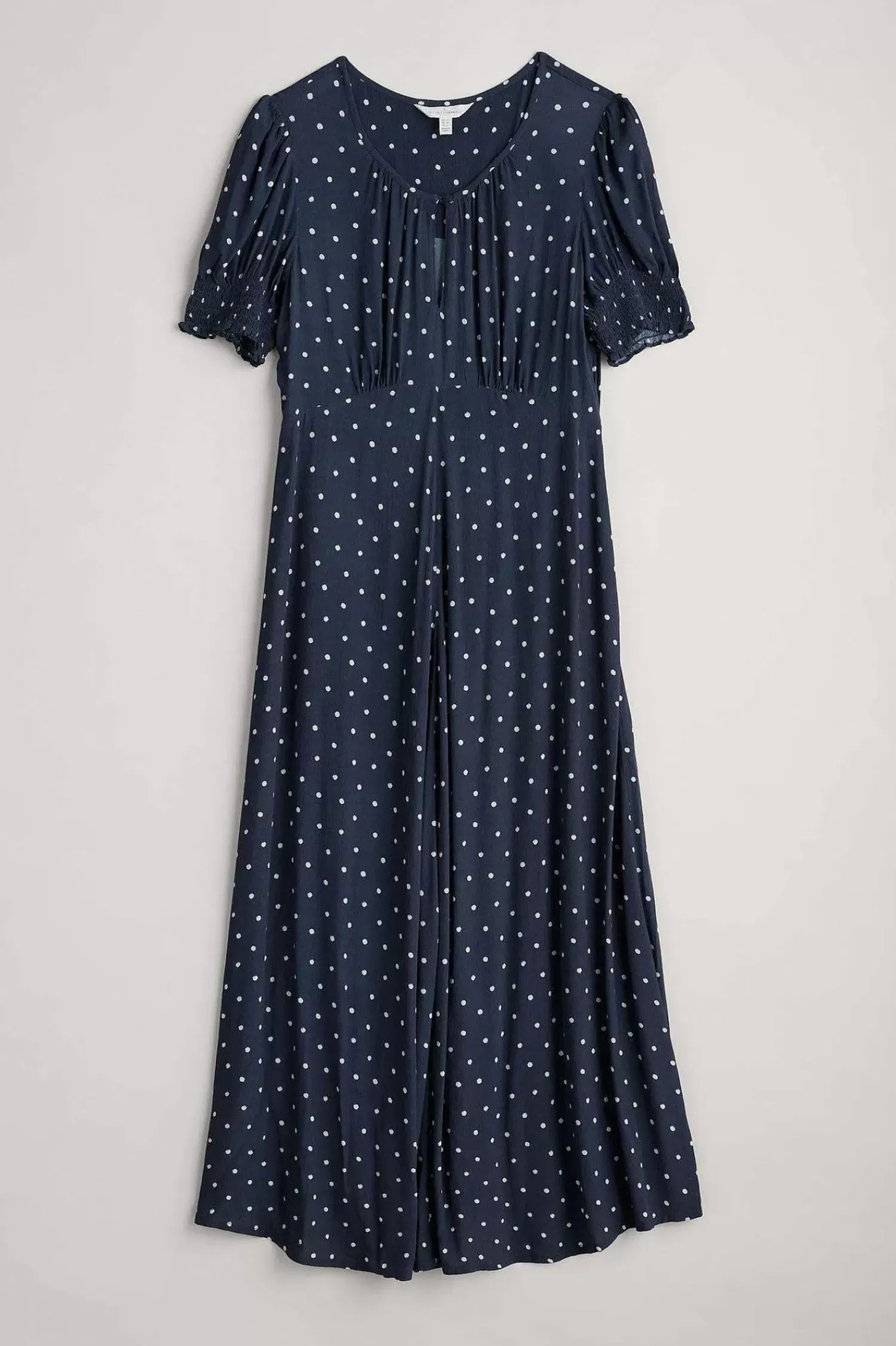Dresses<Seasalt Cornwall Marsh Violet Short Sleeve Empire Line Dress Little Sponge Spot Maritime