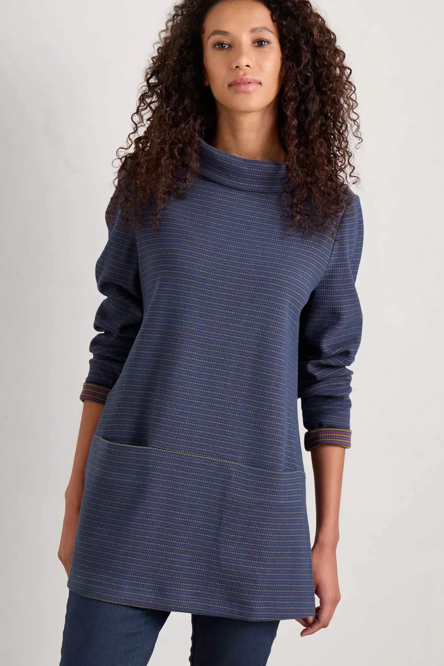 Tunics<Seasalt Cornwall Mawgan Porth Jersey Tunic Drop Stone Squall Buddleia