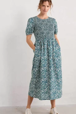 Dresses<Seasalt Cornwall Meadowsweet Short Sleeve Dress Creekside Floral Mast