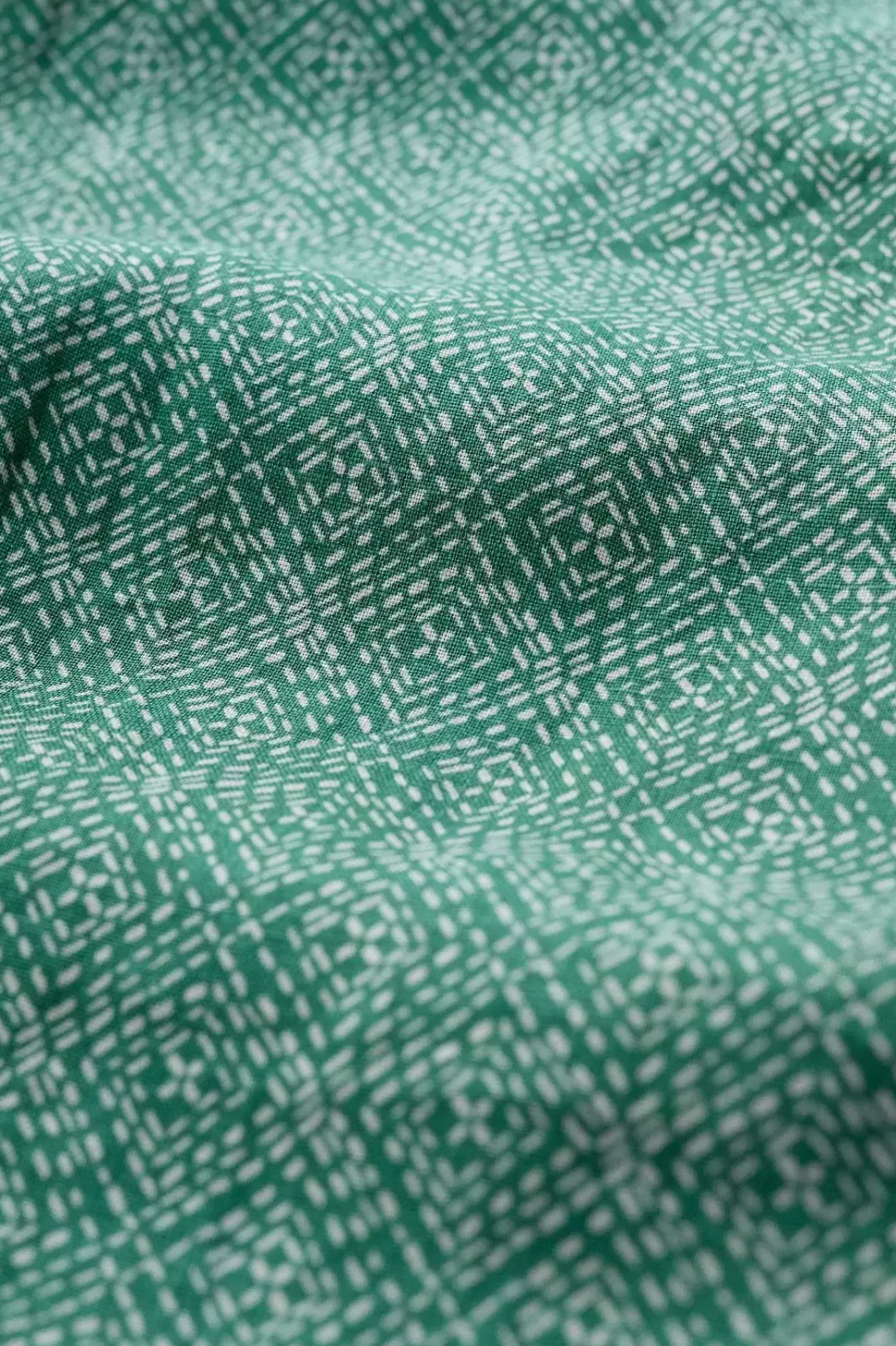 Shirts<Seasalt Cornwall Men's Anthony Printed Linen Shirt Sewn Geo Hepworth Green