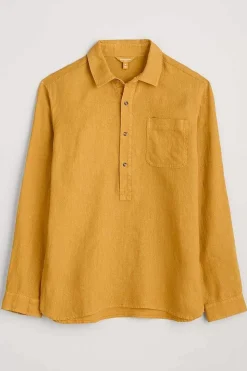 Tops & T-Shirts<Seasalt Cornwall Men's Artist's Linen Shirt Brimstone