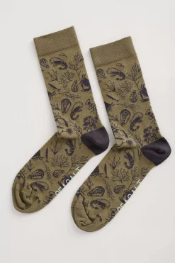 Socks<Seasalt Cornwall Men's Arty Organic Cotton Socks Spirit Sail Raincloud