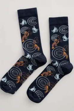 Socks<Seasalt Cornwall Men's Arty Organic Cotton Socks Spirit Sail Raincloud
