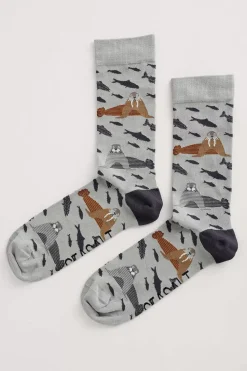 Socks<Seasalt Cornwall Men's Arty Socks Fisherman Walrus Bass