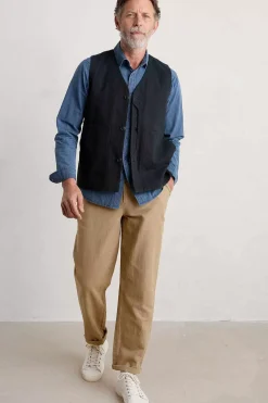 Tops & T-Shirts<Seasalt Cornwall Men's Ayre Organic Cotton Shirt Mid Indigo Stripe
