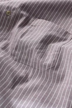 Tops & T-Shirts<Seasalt Cornwall Men's Blue Heron Striped Short Sleeve Shirt Barley Tack Mallow