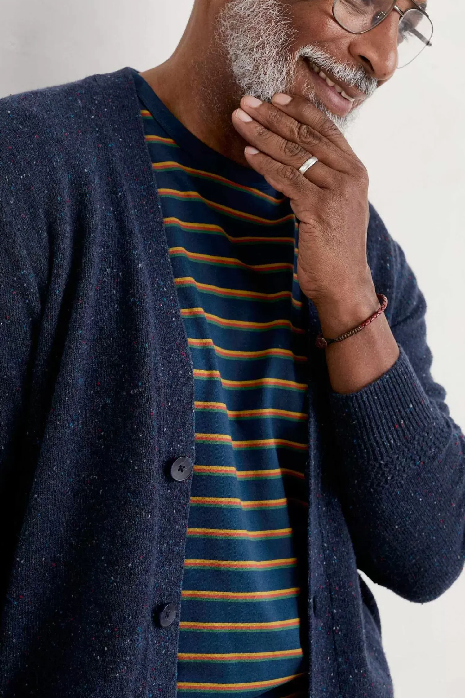 Knitwear<Seasalt Cornwall Men's Cleer Lambswool Blend Cardigan French Blue