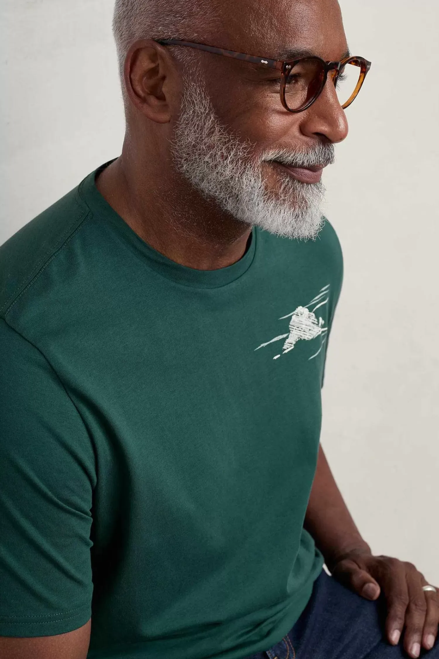 Tops & T-Shirts<Seasalt Cornwall Men's Downsouse Organic Cotton T-Shirt Clouds Verte