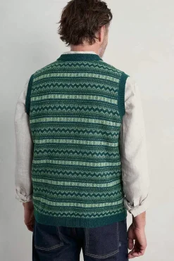 Knitwear<Seasalt Cornwall Men's Fair Isle Walt Vest Cockles Multi
