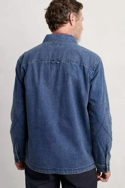 Tops & T-Shirts<Seasalt Cornwall Men's Hawser Denim Overshirt Dark Mid Indigo Wash