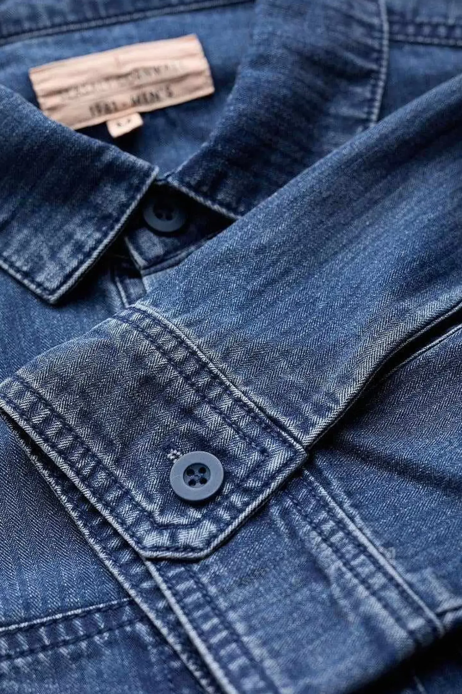 Tops & T-Shirts<Seasalt Cornwall Men's Hawser Denim Overshirt Dark Mid Indigo Wash