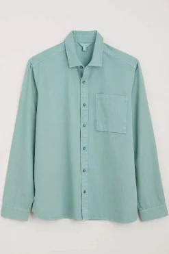 Tops & T-Shirts<Seasalt Cornwall Men's Jackdaw Cotton Twill Shirt (Gots) Sardine
