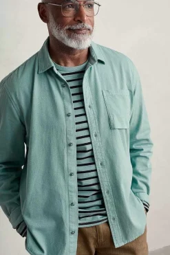 Tops & T-Shirts<Seasalt Cornwall Men's Jackdaw Cotton Twill Shirt (Gots) Sardine