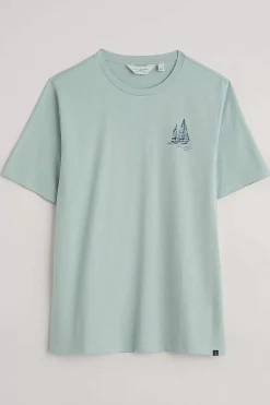 Tops & T-Shirts<Seasalt Cornwall Men's Loggerhead Organic Cotton T-Shirt Boat Drawing Eggshell