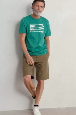 2 Mix & Match<Seasalt Cornwall Men's Midwatch Organic Cotton T-Shirt Stacked Oars Hepworth Green