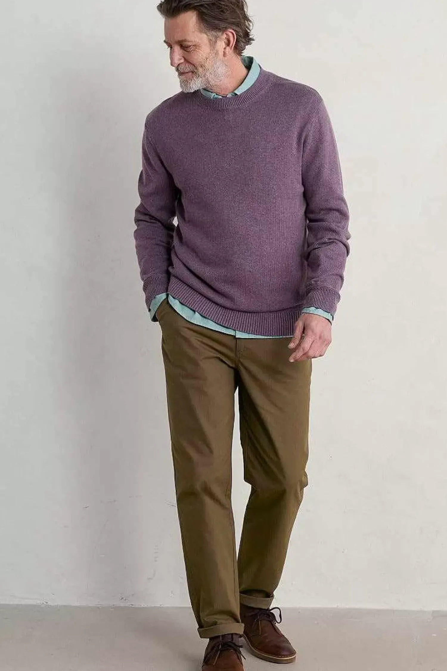 Knitwear<Seasalt Cornwall Men's Moorstone Knitted Organic Cotton Jumper Mallow