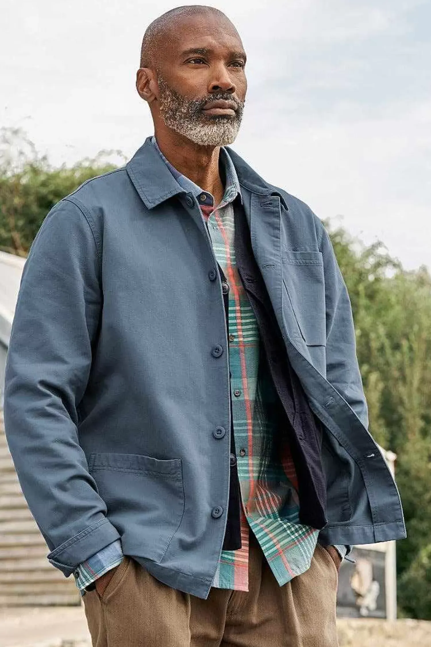 Coats & Jackets<Seasalt Cornwall Men's Organic Cotton Canvas Tompot Jacket Blue Sail