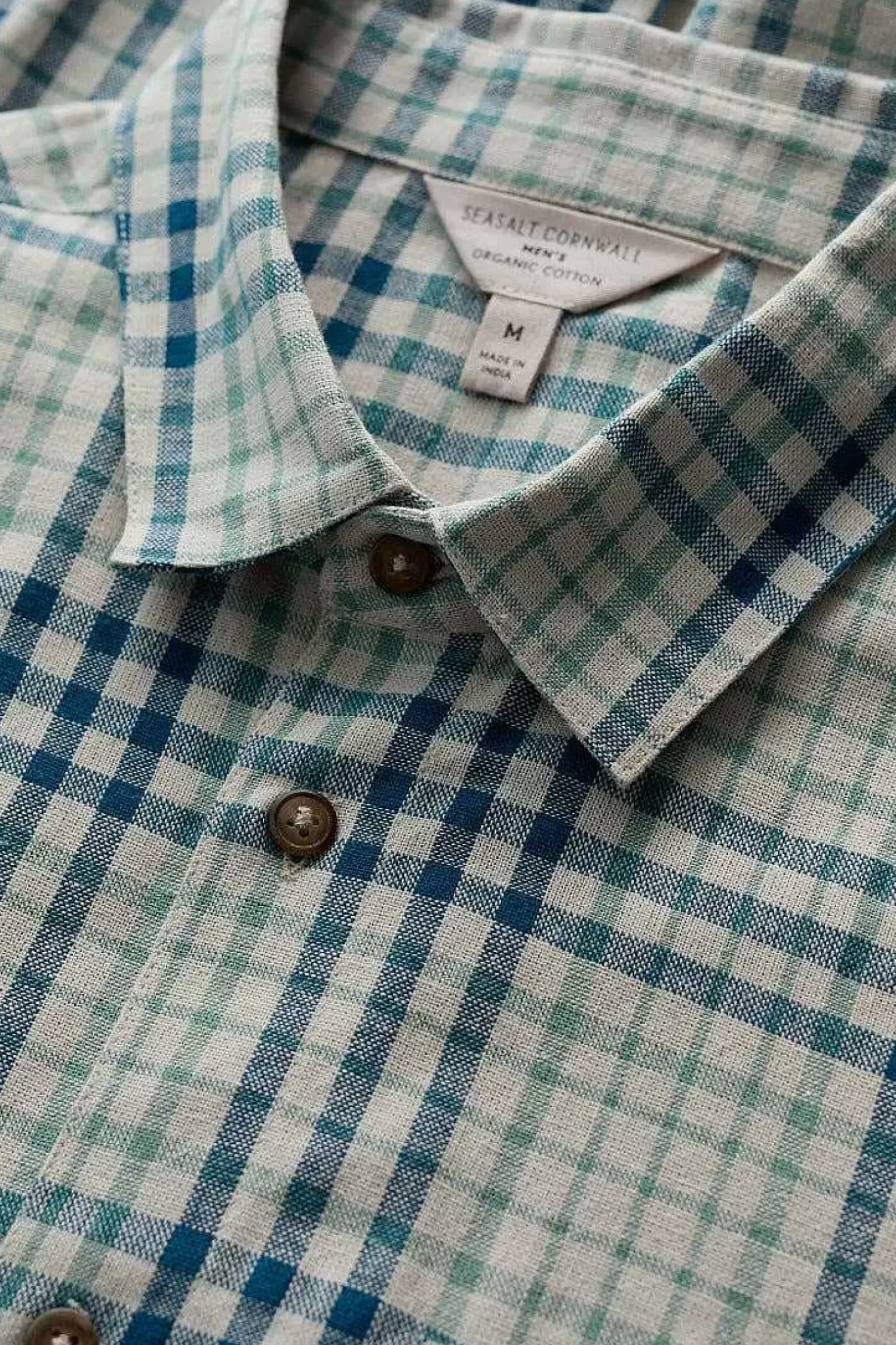 Shirts<Seasalt Cornwall Men's Rivalen Organic Cotton Shirt Lichen Driftwood