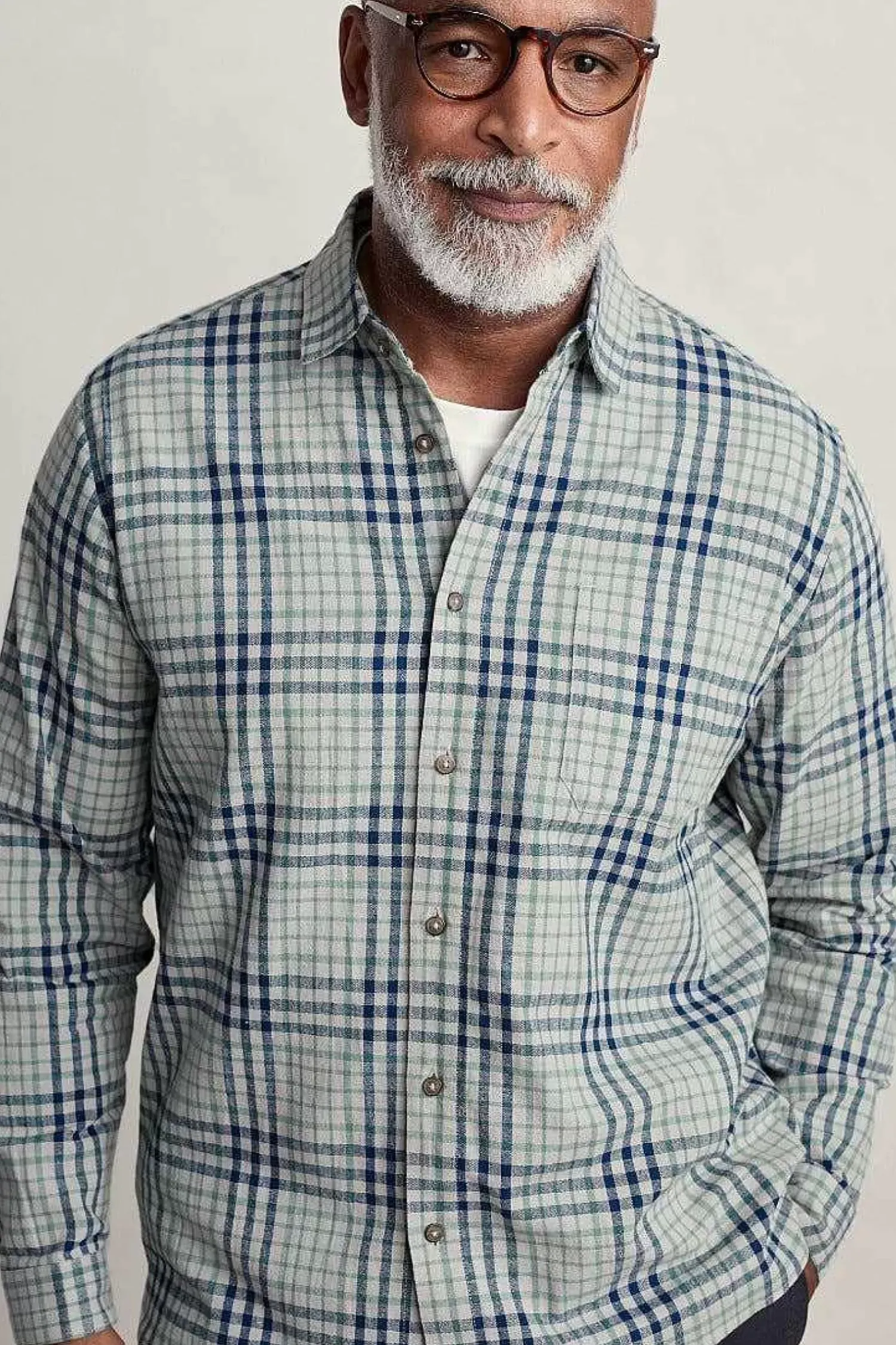 Shirts<Seasalt Cornwall Men's Rivalen Organic Cotton Shirt Lichen Driftwood