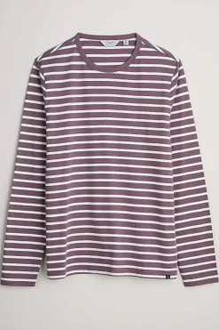 2 Mix & Match<Seasalt Cornwall Men's Sailor Shirt With Crew Neck (Gots) Breton Mallow Chalk