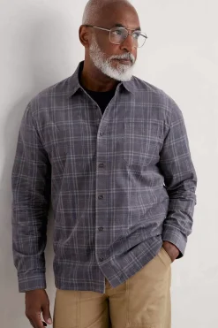 Tops & T-Shirts<Seasalt Cornwall Men's Shoreman Cord Shirt Honesty Steel