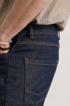 Trousers & Shorts<Seasalt Cornwall Men's Steersman Organic Cotton Straight Leg Jeans Dark Wash