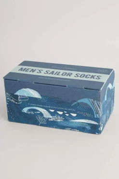 Socks<Seasalt Cornwall Men's Step Into The Blue Socks Box Of 4 Incoming Tide Mix
