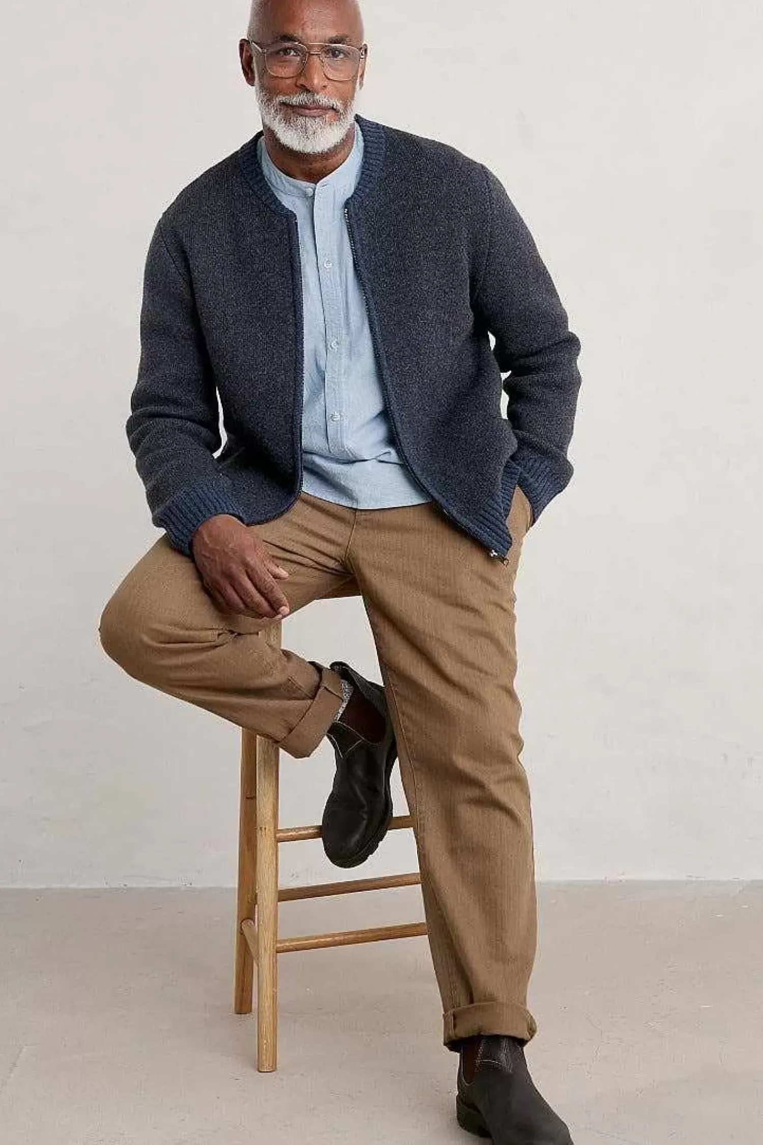 Knitwear<Seasalt Cornwall Men's Thresher Knitted Cardigan Matchbook Sea Cave