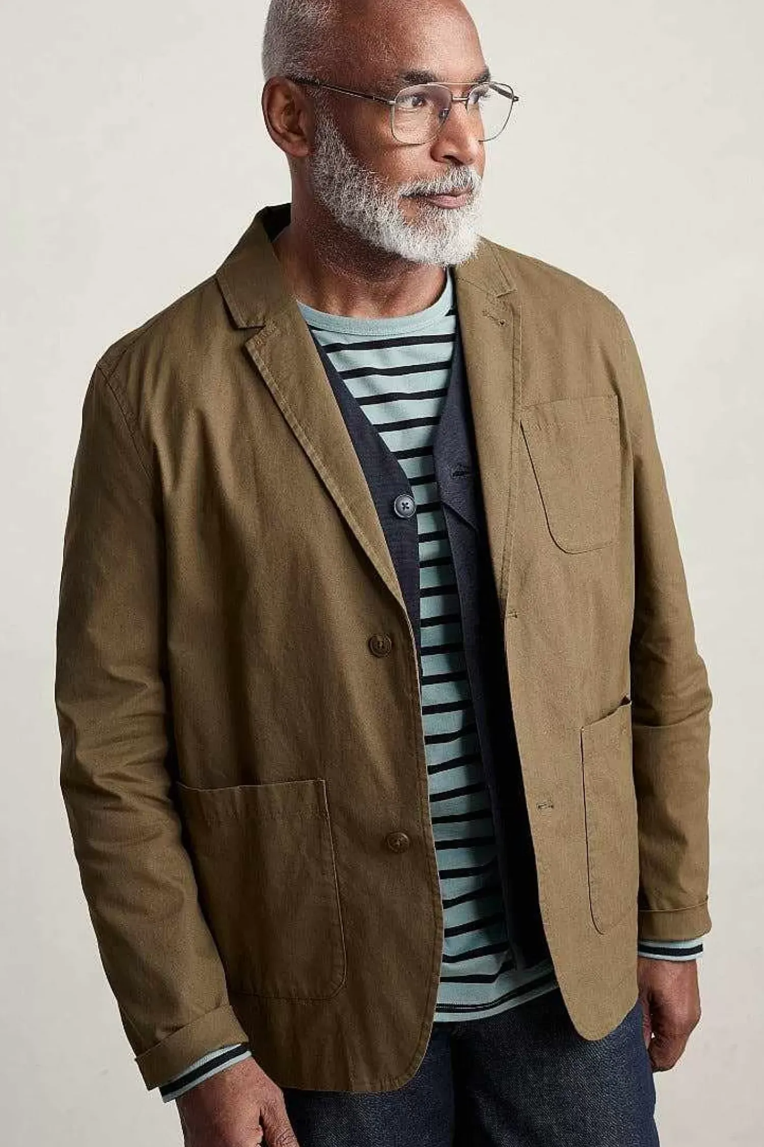 Coats & Jackets<Seasalt Cornwall Men's Towen Organic Cotton Blazer Seagrass