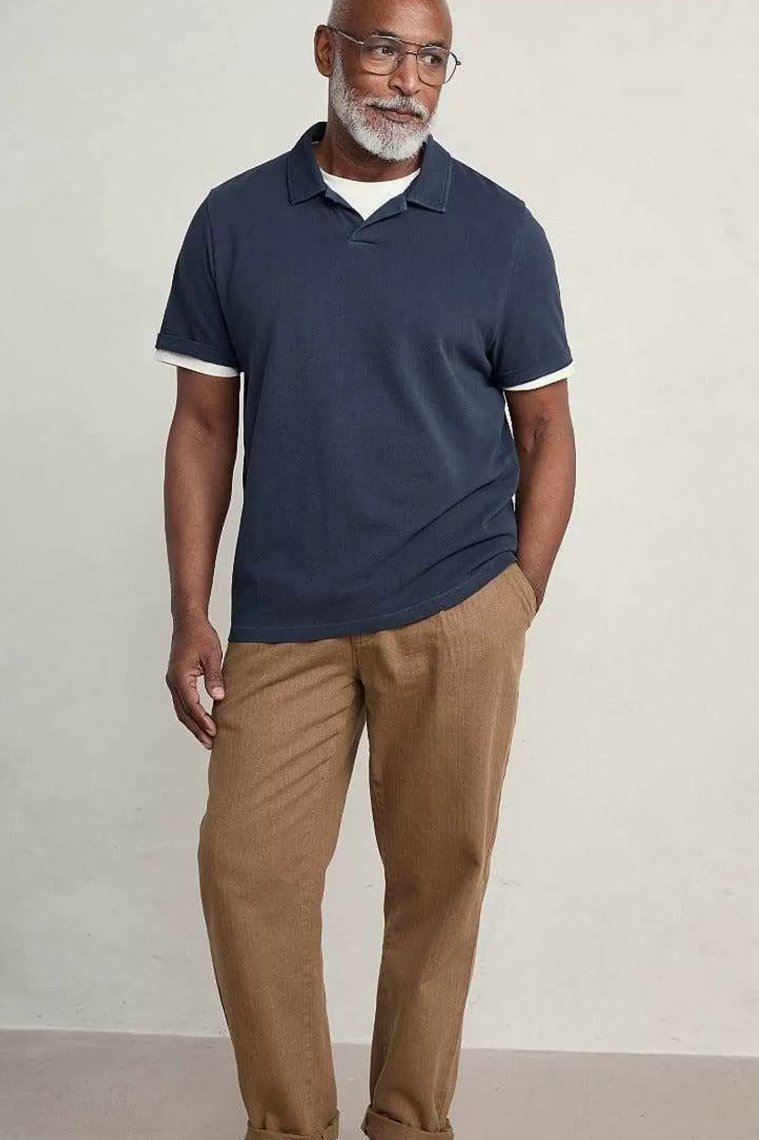 Tops & T-Shirts<Seasalt Cornwall Men's Treve Organic Cotton Polo Dark Ship