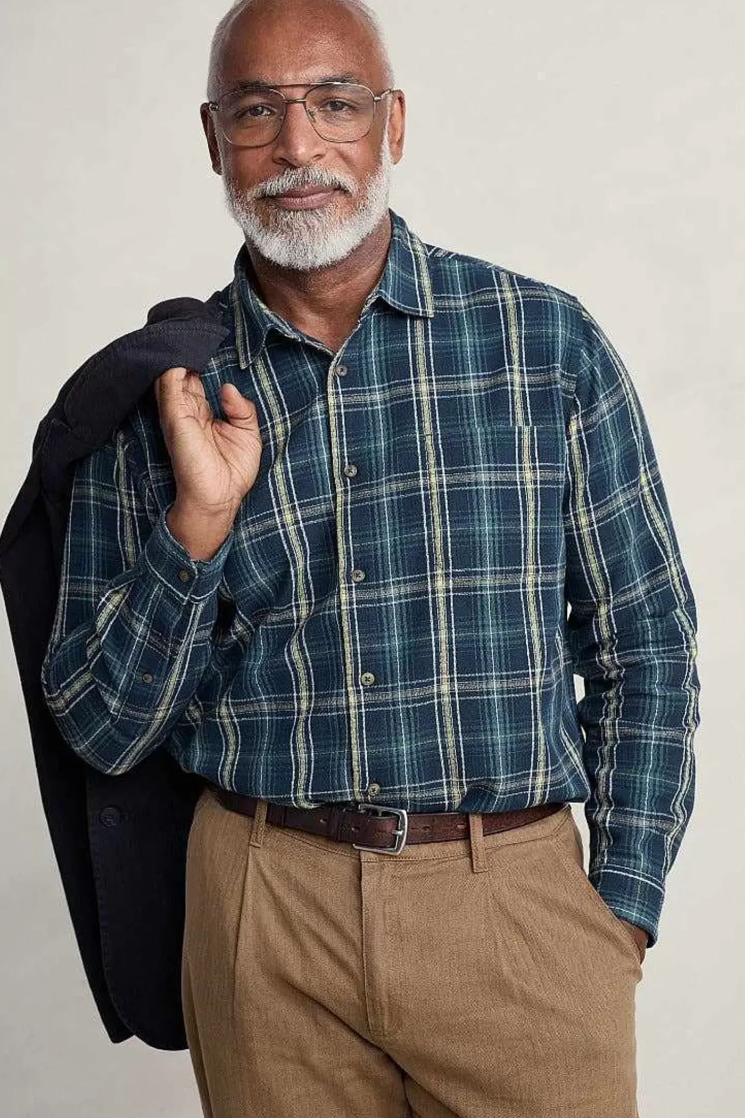 Tops & T-Shirts<Seasalt Cornwall Men's Tristan Organic Cotton Shirt Moss Maritime