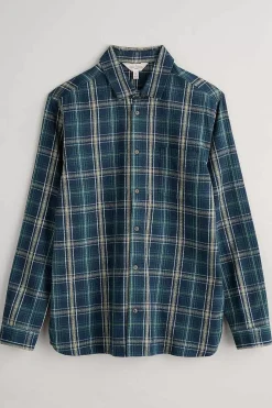 Tops & T-Shirts<Seasalt Cornwall Men's Tristan Organic Cotton Shirt Moss Maritime