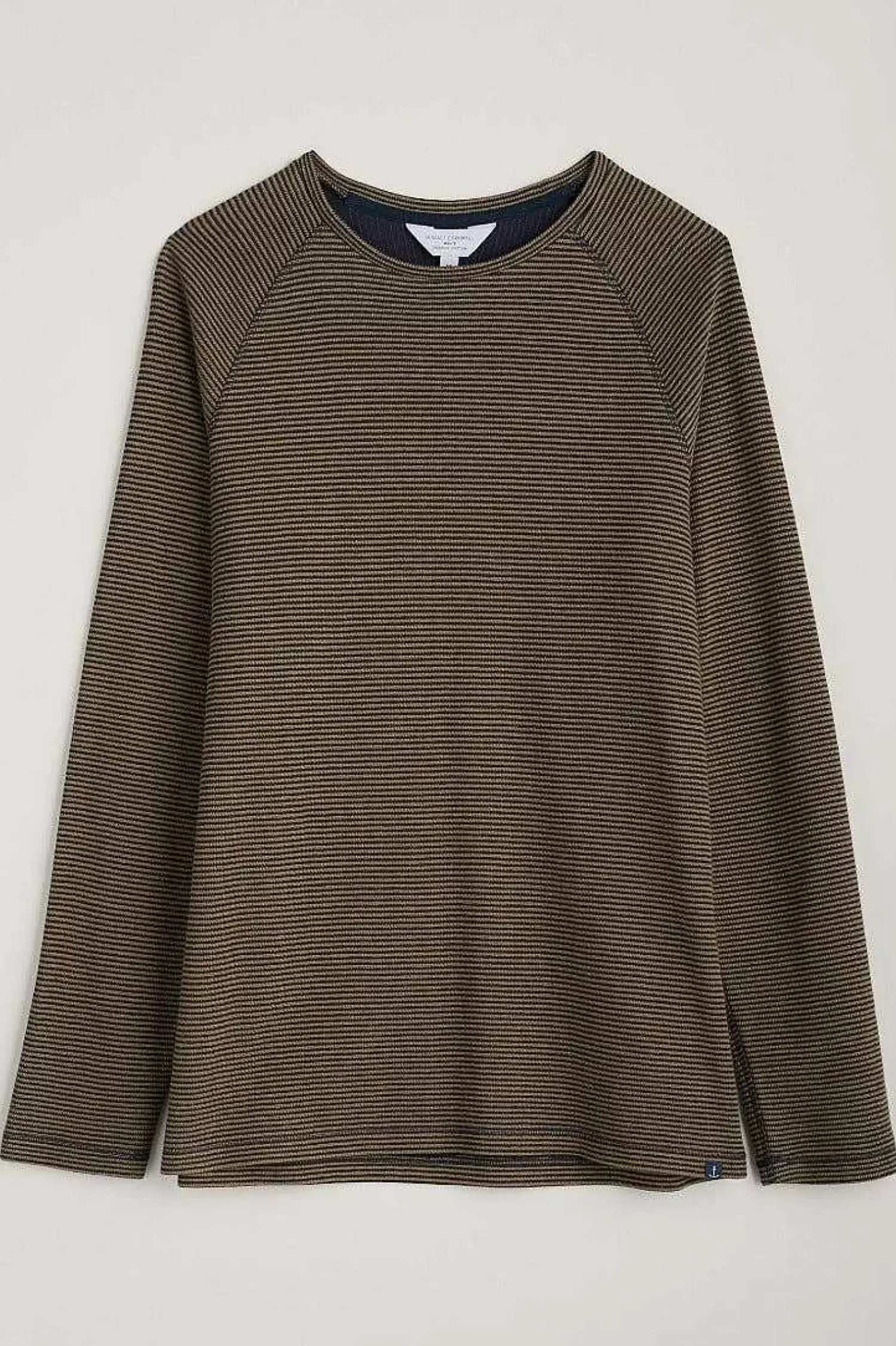 Tops & T-Shirts<Seasalt Cornwall Men's Venton Striped Long Sleeve Top Mallow Seagrass Inkwell